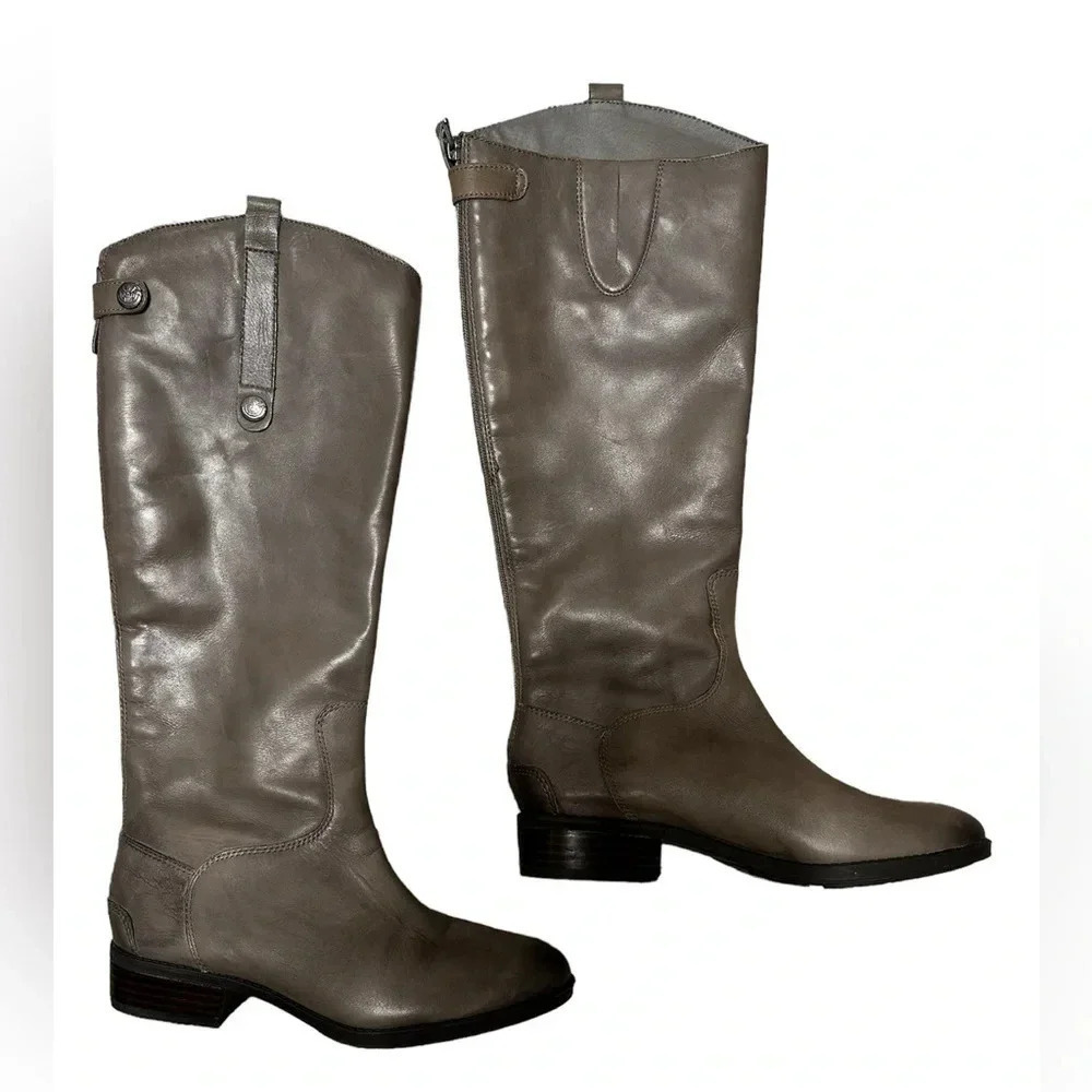Sam Edelman Penny Genuine Leather Riding Boots. Size 7M Gray